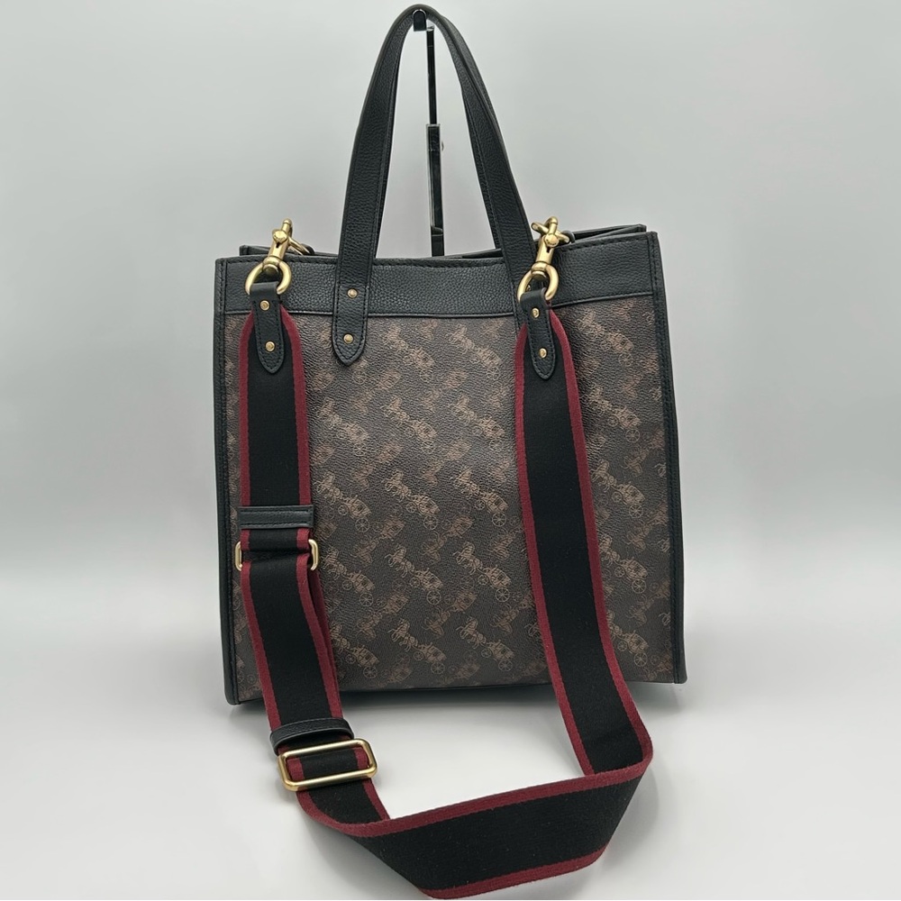 Coach Brown Field Tote with Suede Interior